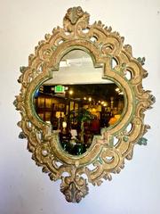 Pair of Large Quatrefoil Gilt Baroque Style Mirrors