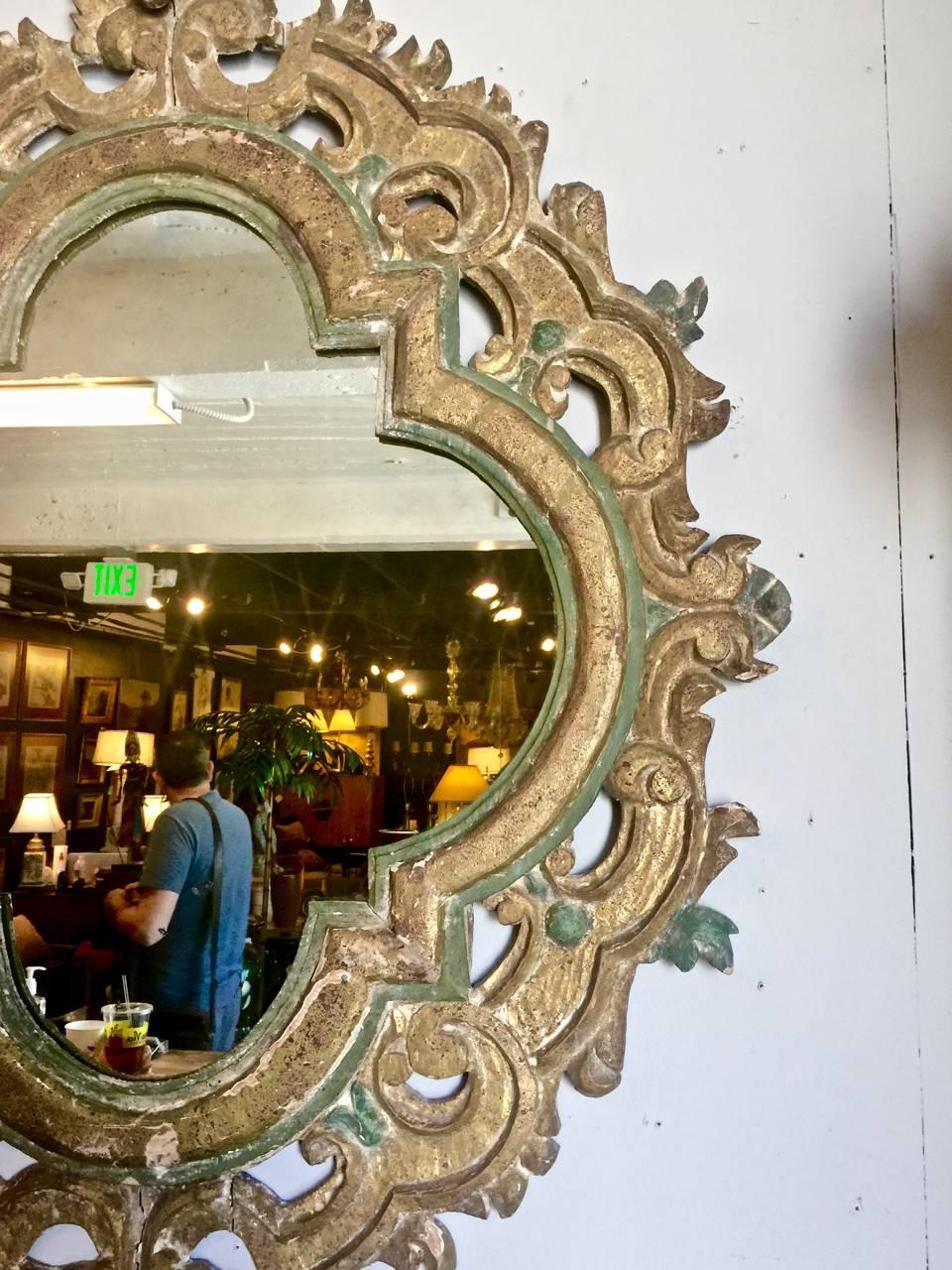 Pair Of Large Quatrefoil Gilt Baroque Style Mirrors At 1stdibs