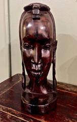 20th Century Carved African Female Bust