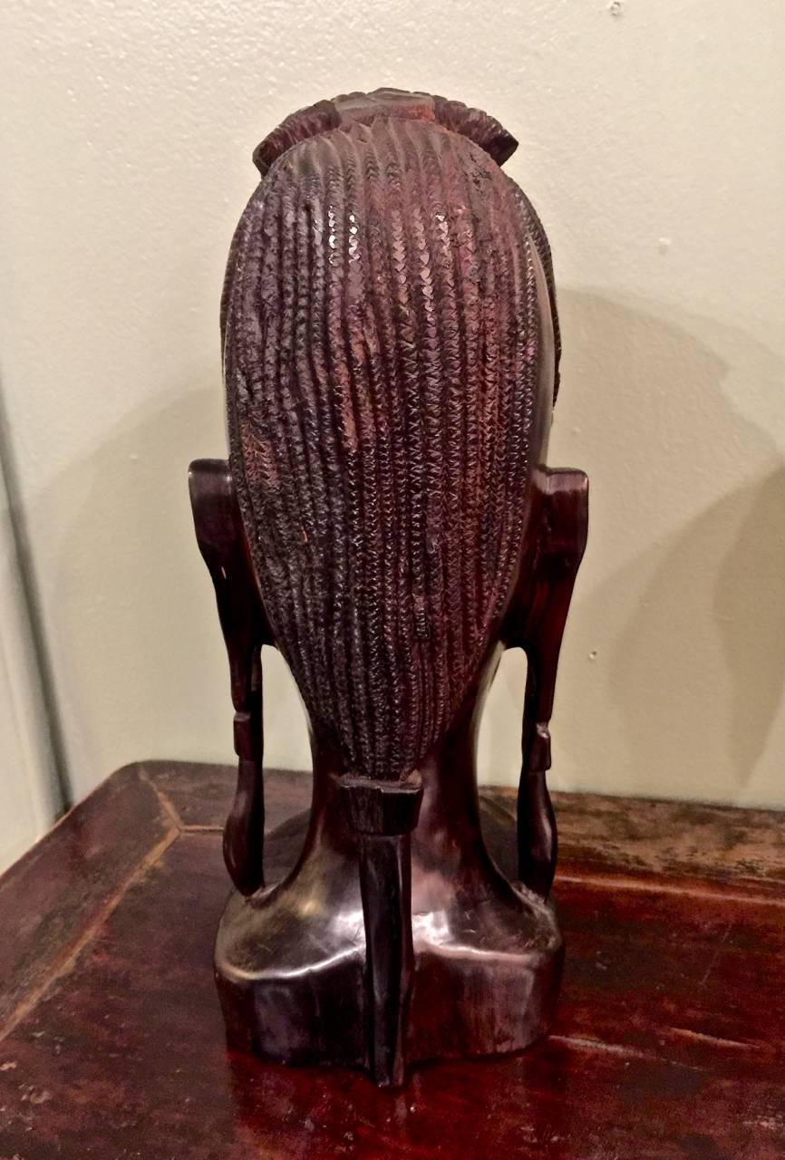 Hand-Carved 20th Century Carved African Female Bust