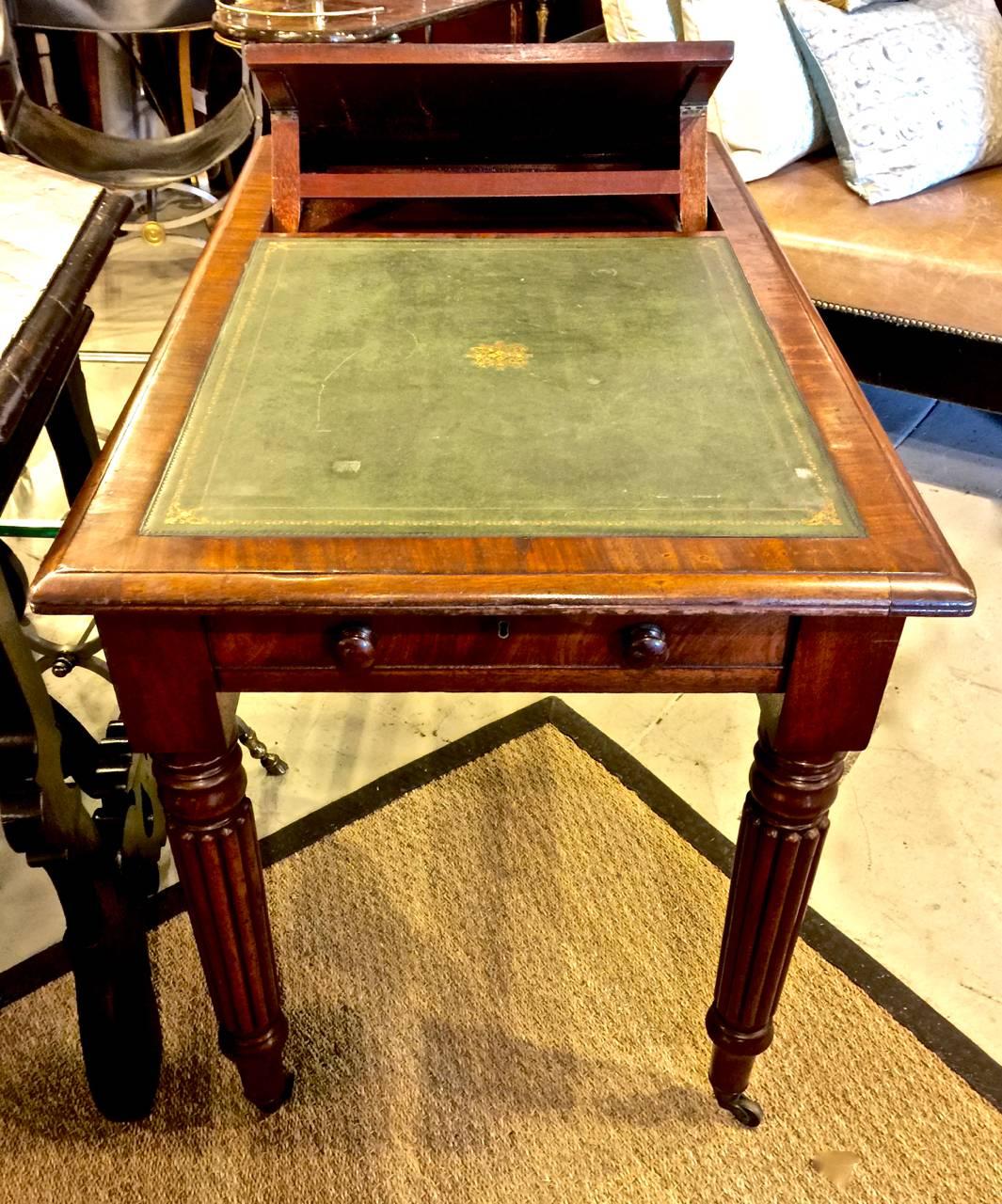 Brass Regency or William IV Writing Table/Desk with Book Stand