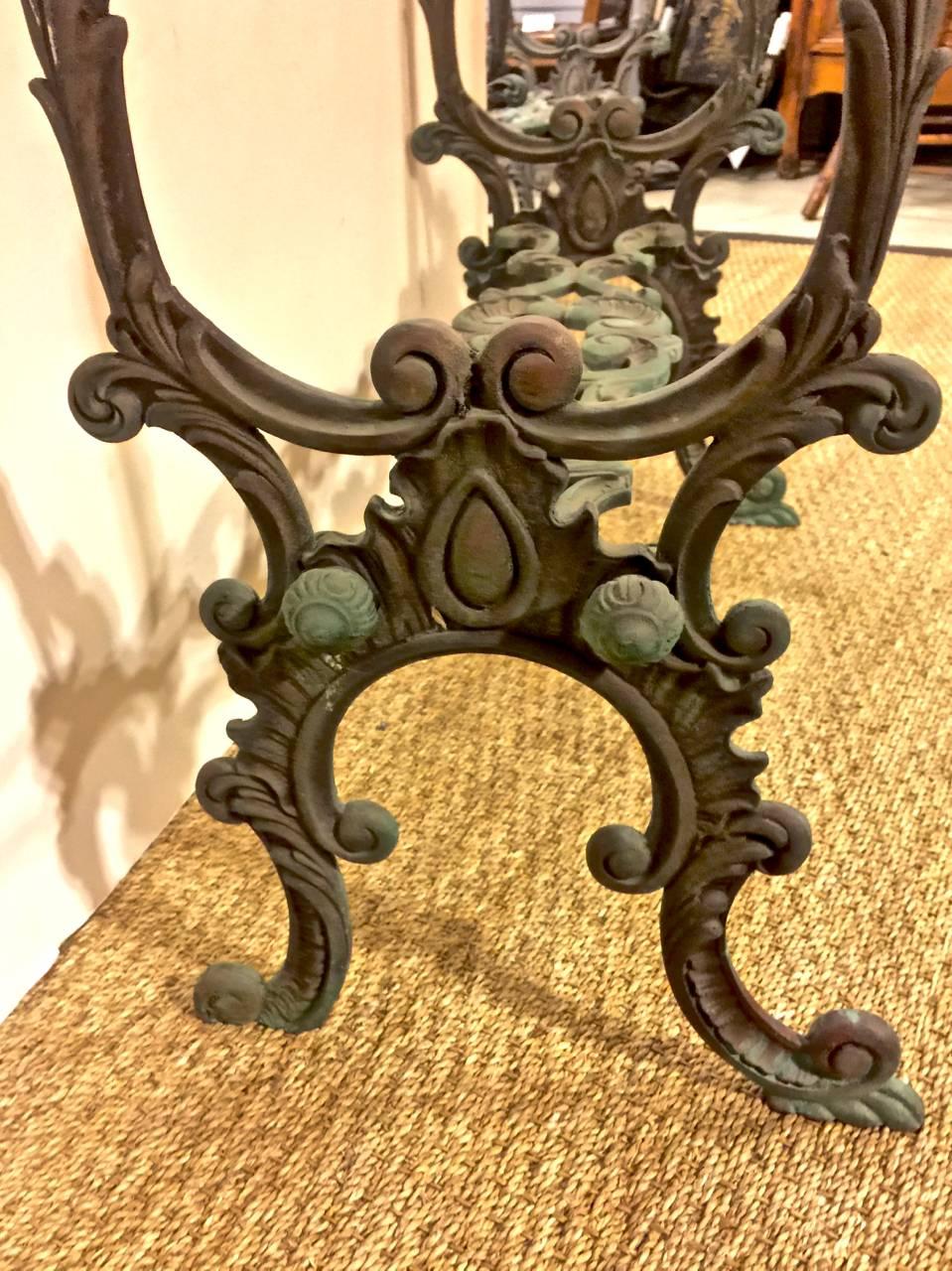 Pair of 19th Century French Bronze Console Bases 1