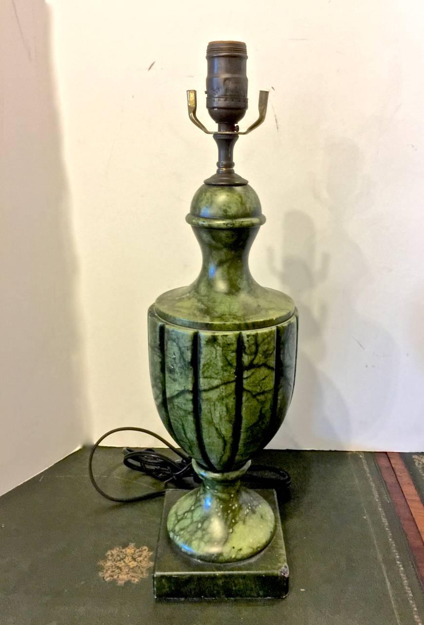 green alabaster lamp