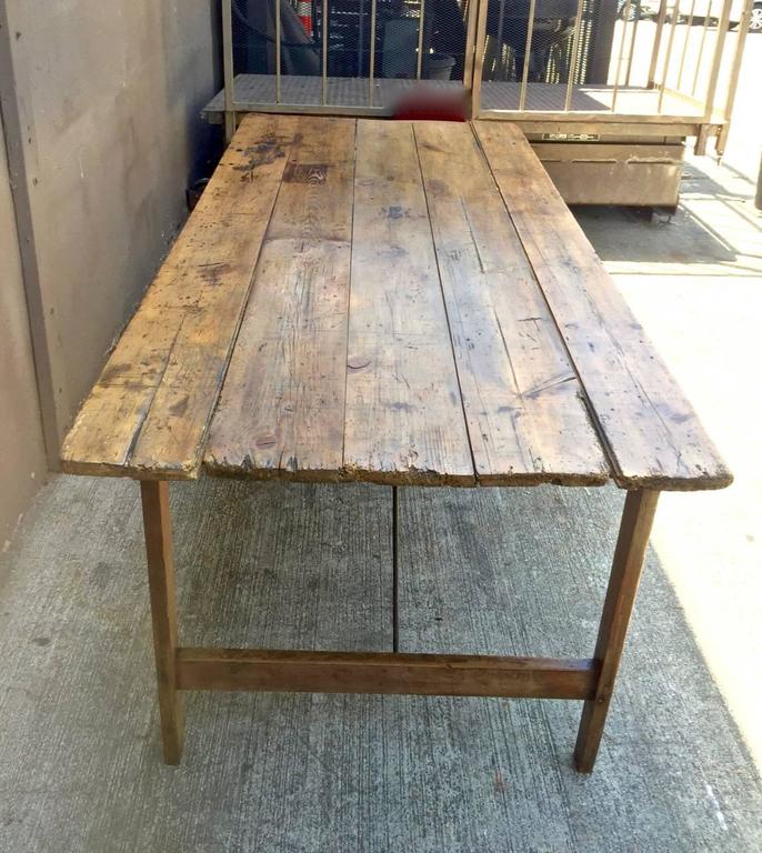 French Folding Farm Or Harvest Table Circa 1850 At 1stdibs This Is A N Uncommon Form Of French Harvest Farm Table Whose Legs Are Braced With