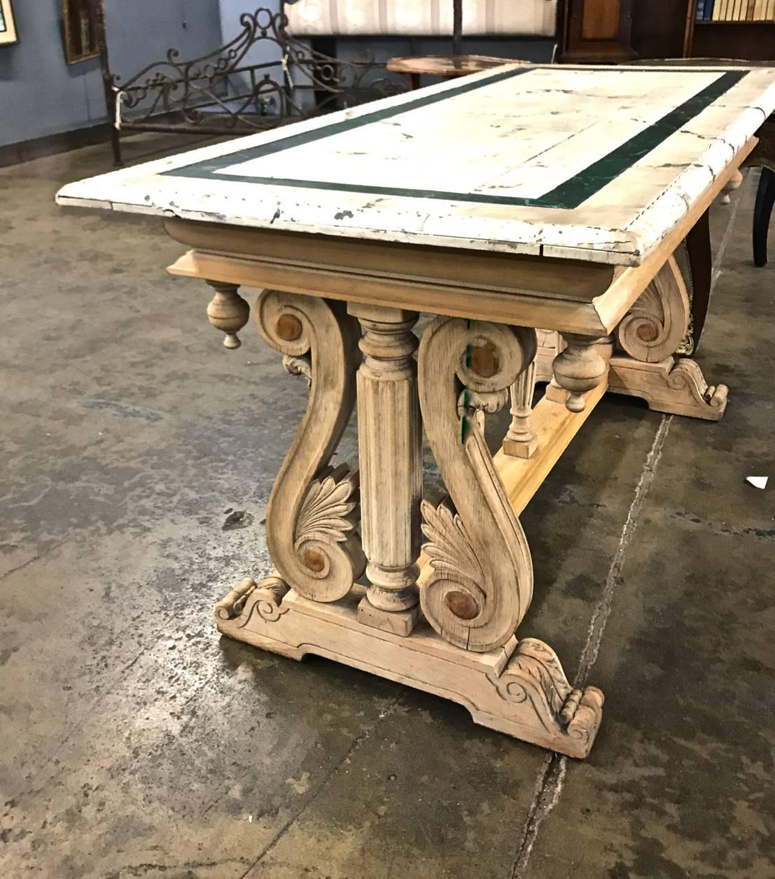 Italian 19th Century Stripped Renaissance Revival Library Table