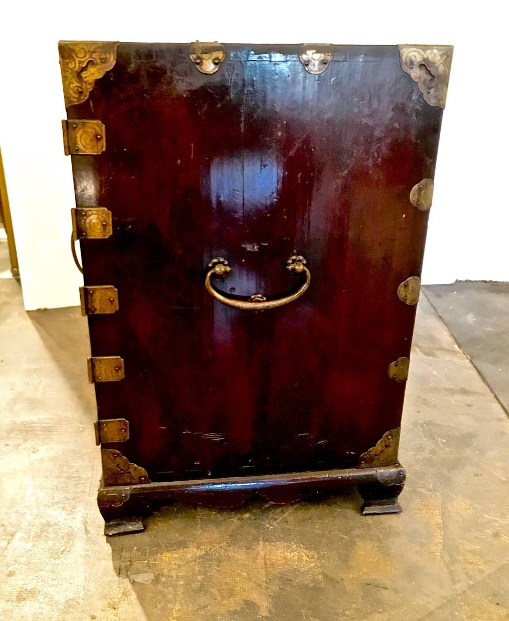 Small 19th Century Korean Chest on Stand with Concealed Drawers 2