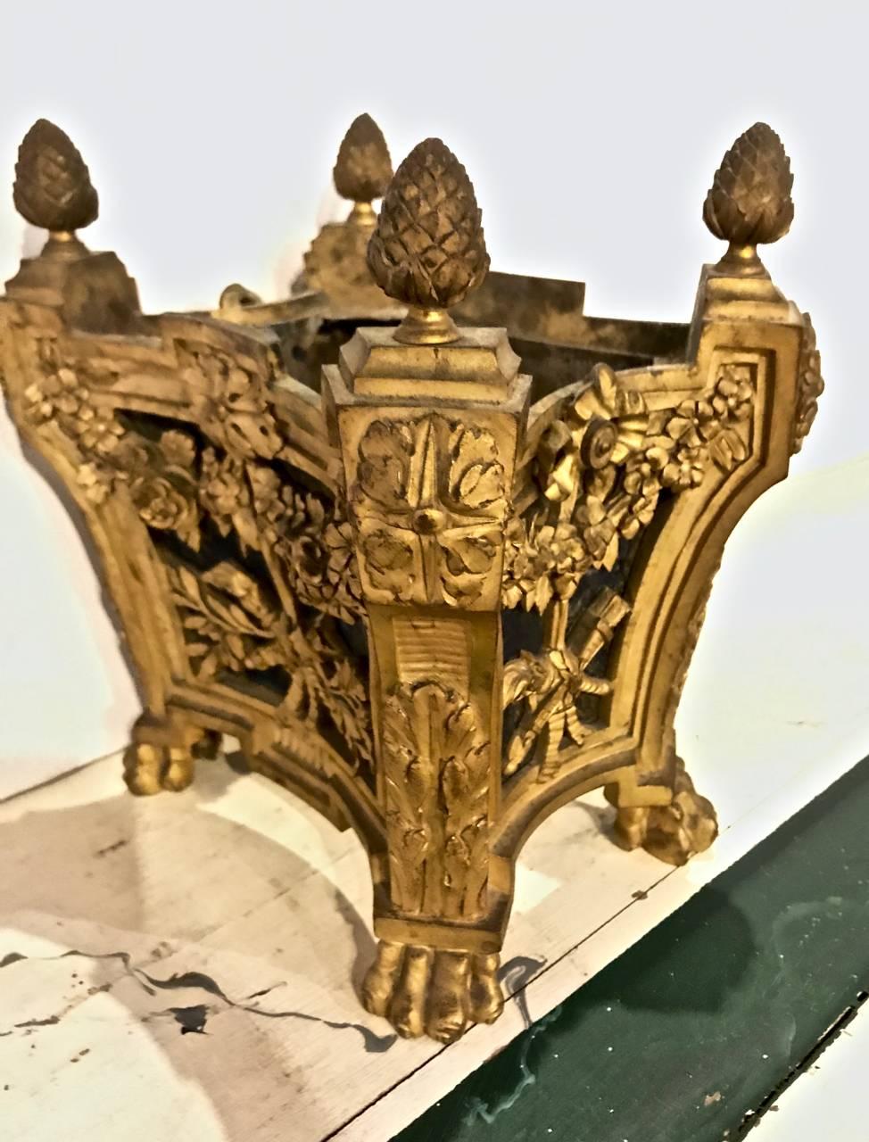 Cast Gilt Bronze Cache Pot, Napoleon III
