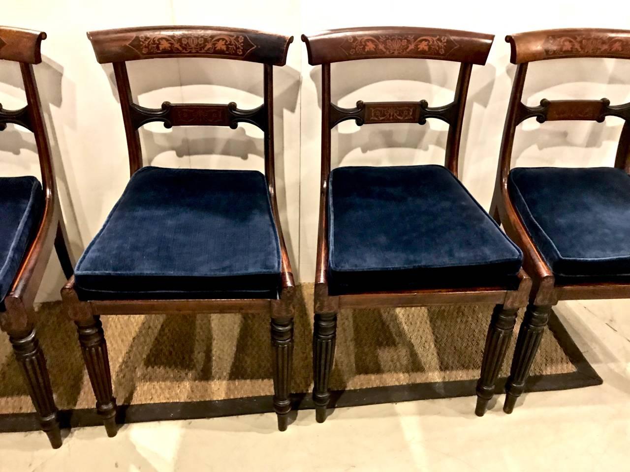 Regency Inlaid Rosewood Dining Chairs c. 1810-20, Set of Four 1