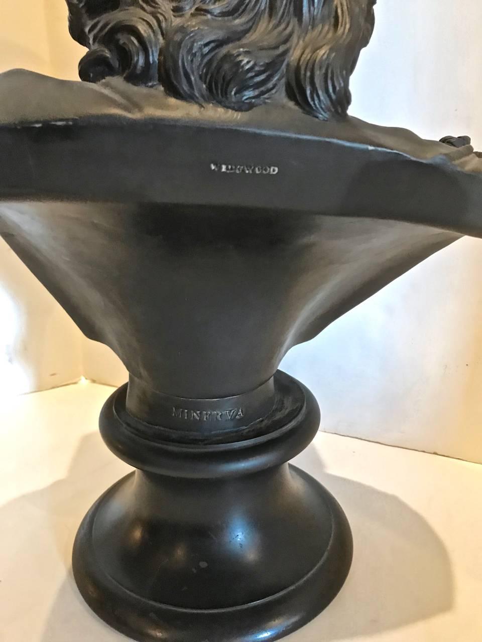 Cast 19th Century Wedgwood Basalt Bust of Minerva