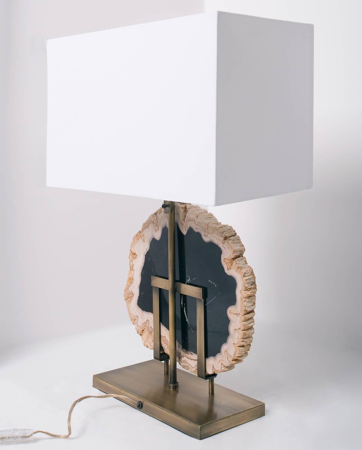 wood slab lamp