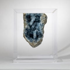 Madagascar Celestite mounted in versatil original design acrylic display