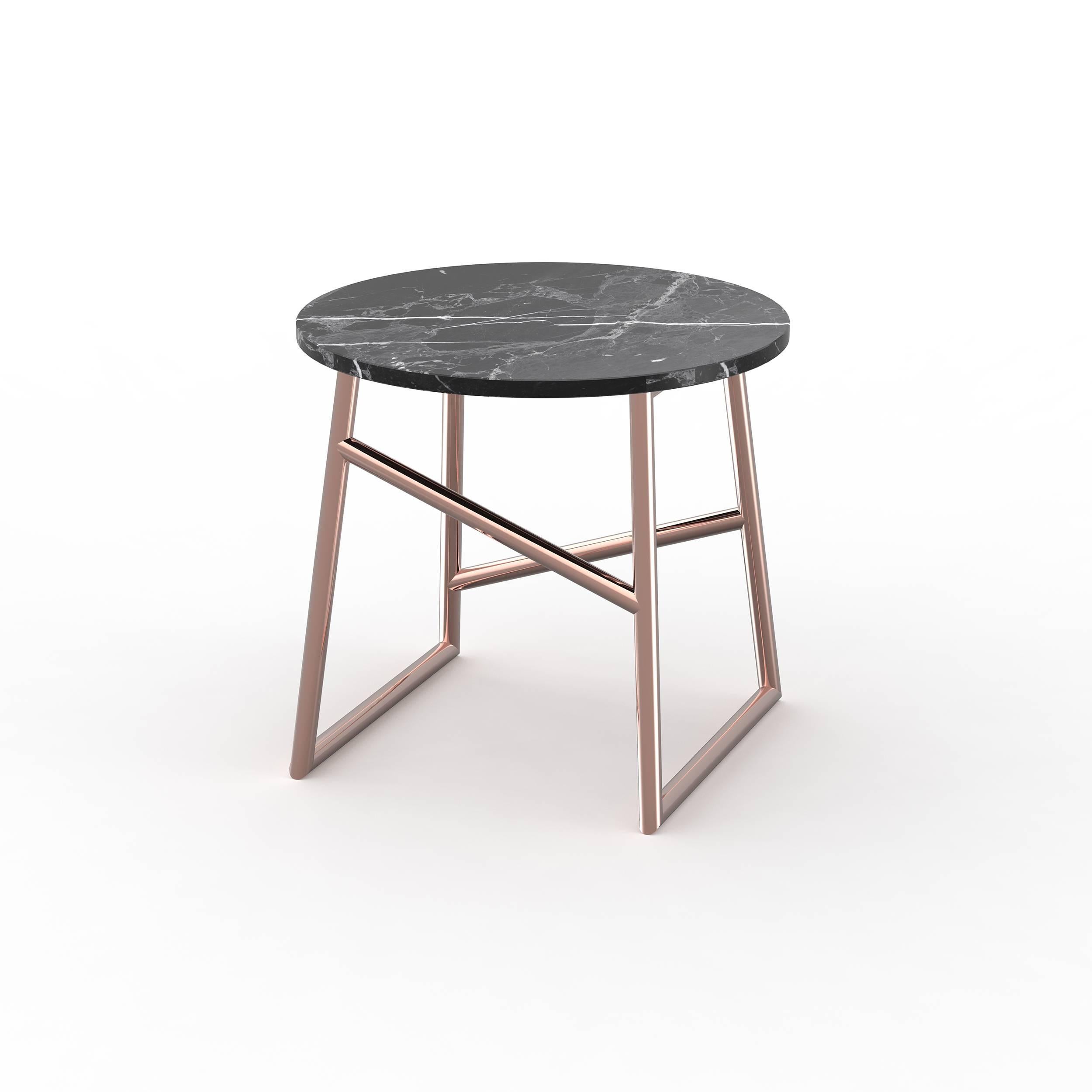 American Algedi Side Table, Metallic For Sale