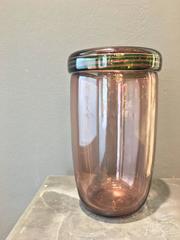 Formia Murano Venice Vintage Aubergine Wine Blown Glass Vase, 1980 Period