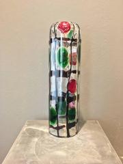 Formia Murano Venice Vintage Arlecchino Blown Glass Vase, 1980 Period