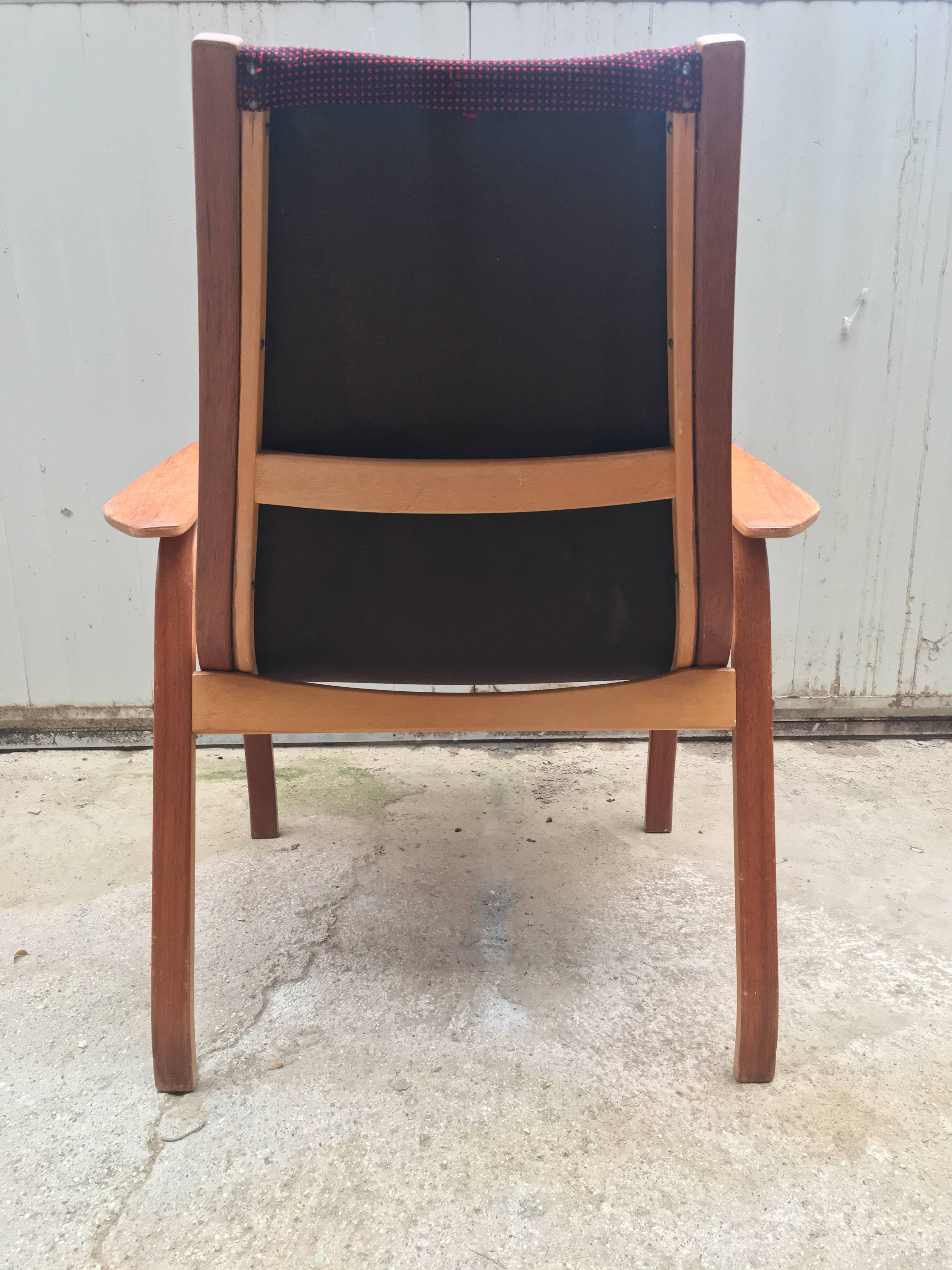 Vintage Swedish Lounge Chair Armchair in Style of Yngve Ekström Design, 1960 For Sale 1