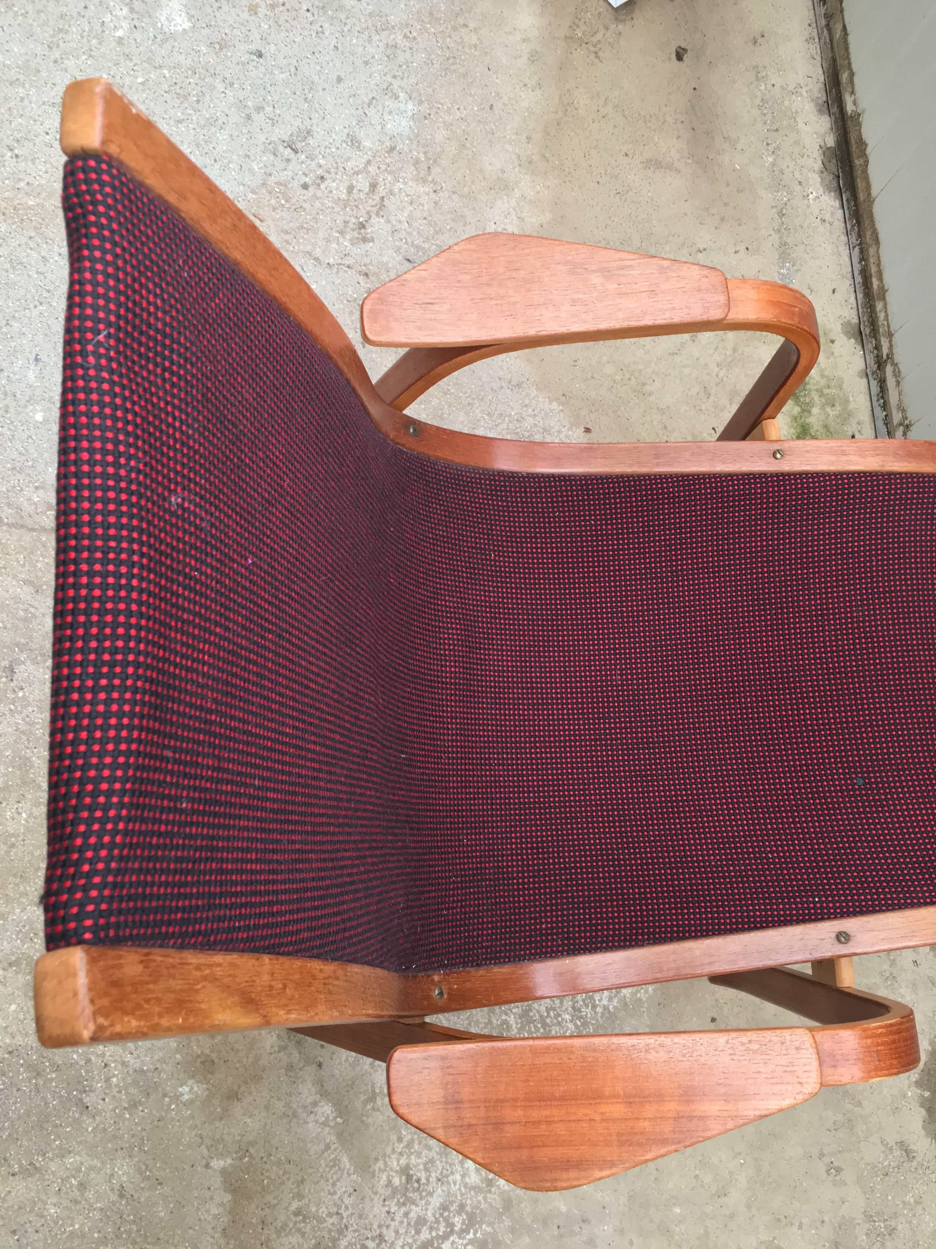 Fabric Vintage Swedish Lounge Chair Armchair in Style of Yngve Ekström Design, 1960 For Sale