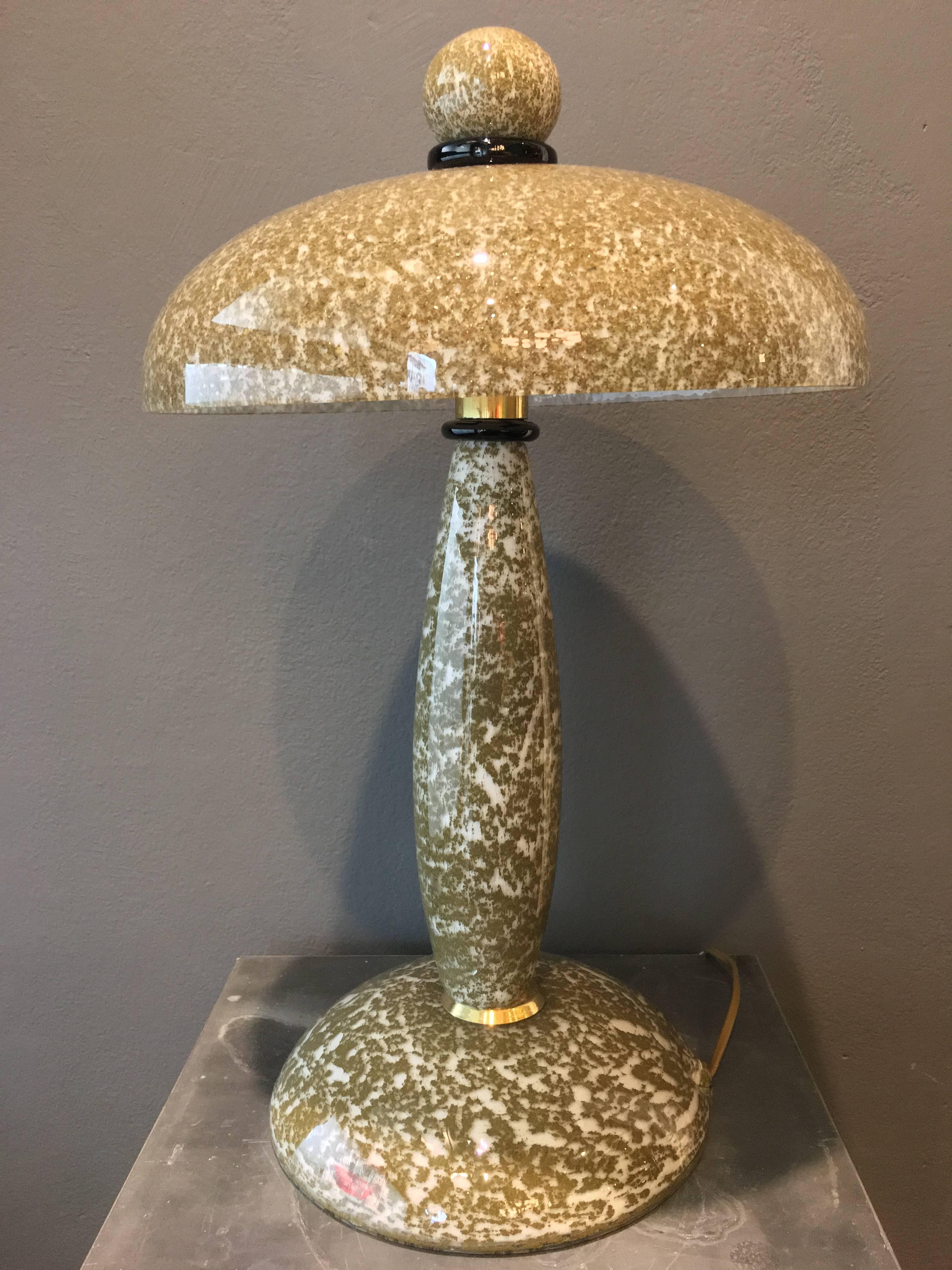 Italian Barovier and Toso Murano Venice Vintage Blown Glass Table Lamp 1970 Period For Sale
