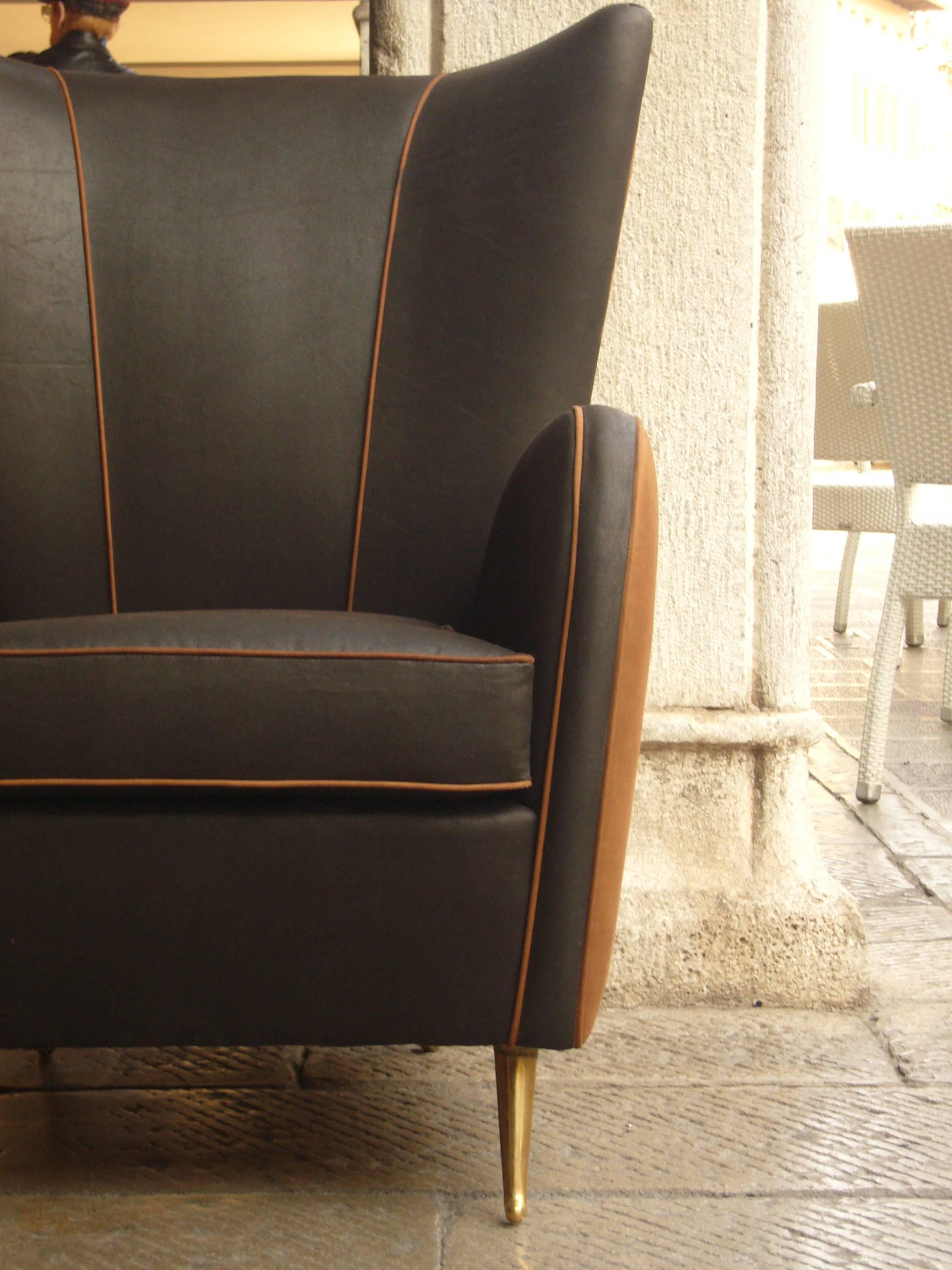 Vintage armchair Paolo Buffa Fumoir Hotel Bristol Merano, Italy, 1954 In Excellent Condition For Sale In Udine, IT