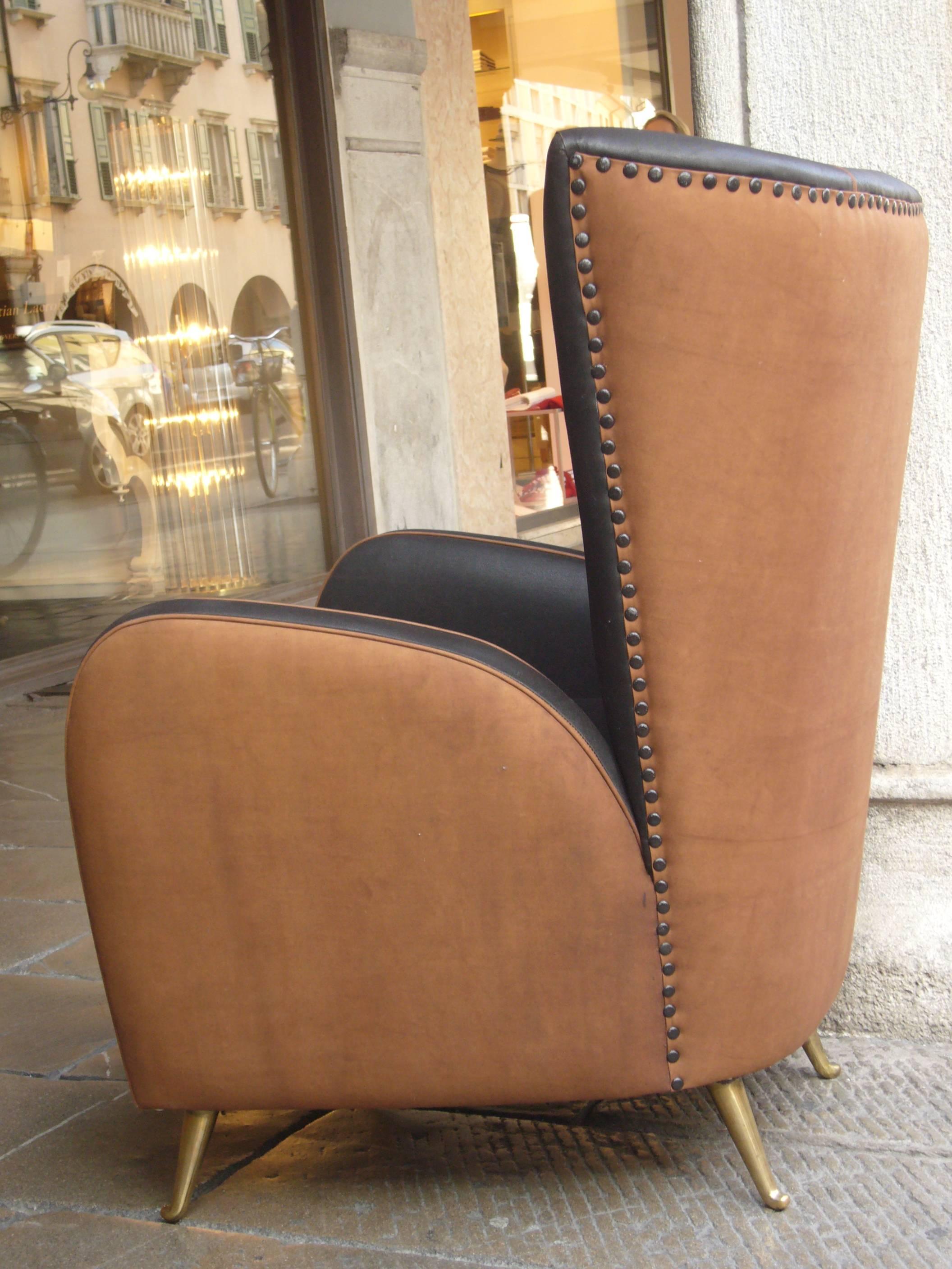 20th Century Vintage armchair Paolo Buffa Fumoir Hotel Bristol Merano, Italy, 1954 For Sale