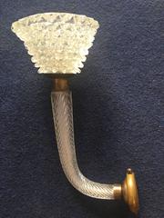Barovier Wall Blown Rostrato Glass Lamp Murano Venice, 20th Century, Italy