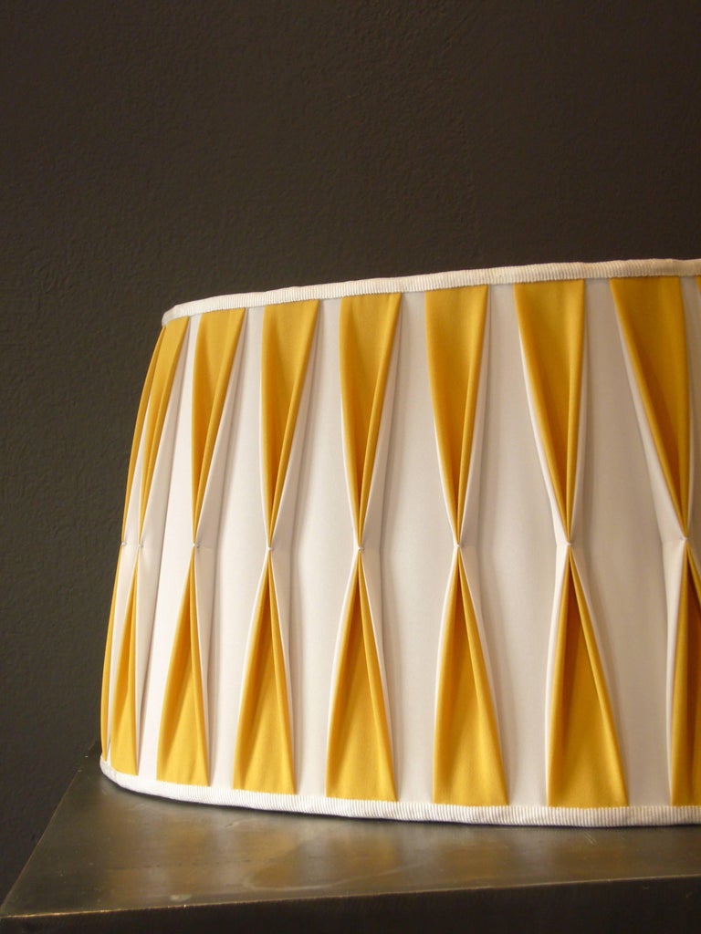 Wall Lamp Shade Handmade Artisan Italy Customizable Yellow White For Sale at 1stdibs