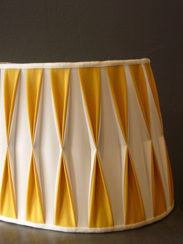 Wall Lamp Shade Handmade Artisan Italy Customizable Yellow White For Sale at 1stdibs