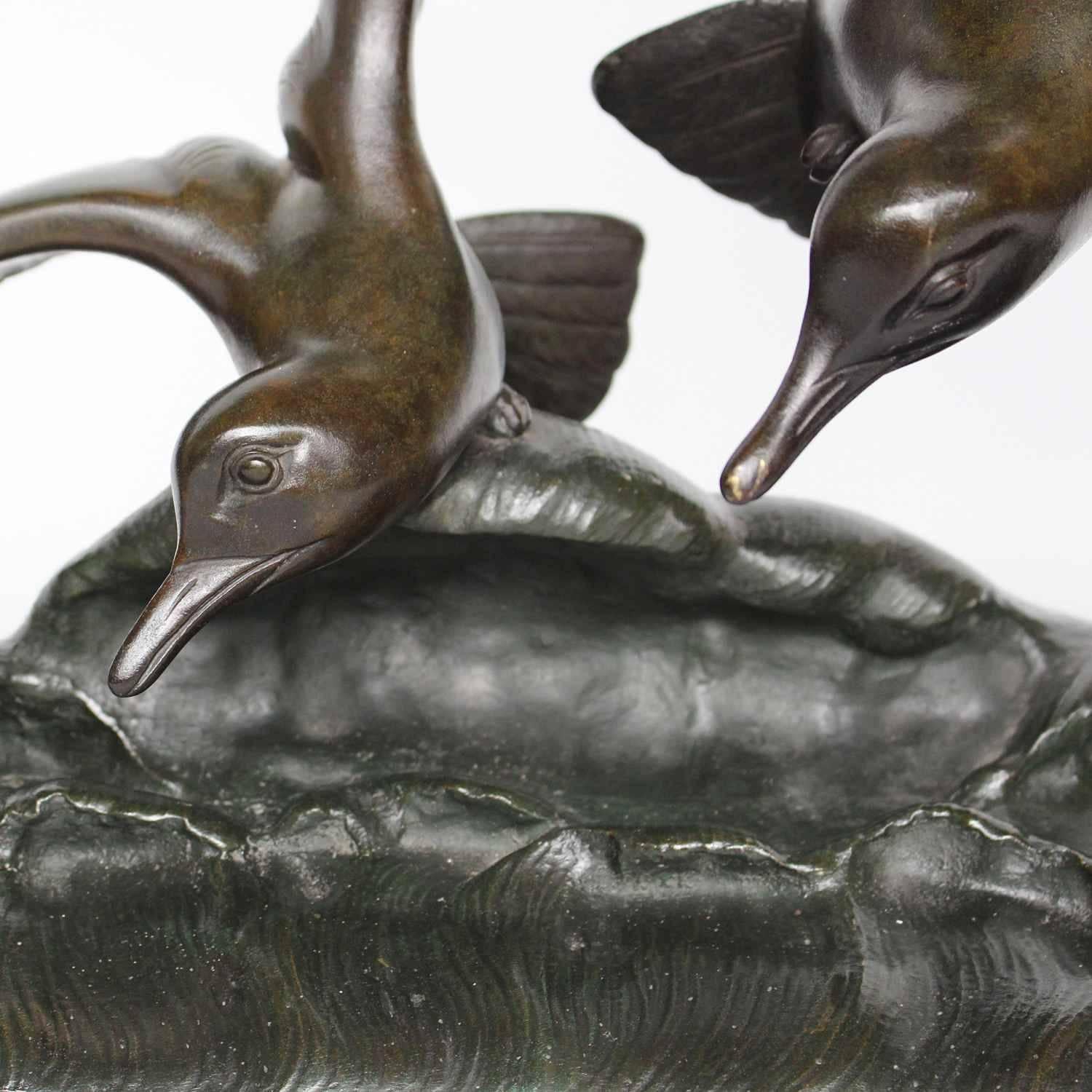 20th Century Art Deco Bronze Seagulls