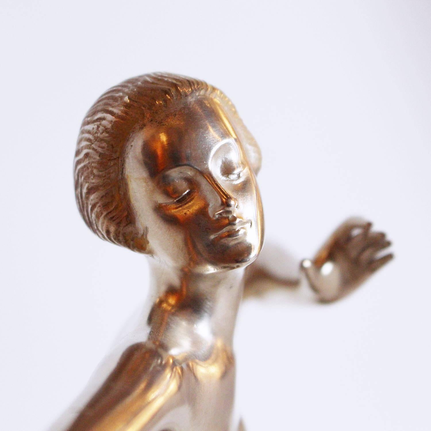Art Deco Silvered Bronze Dancer 1