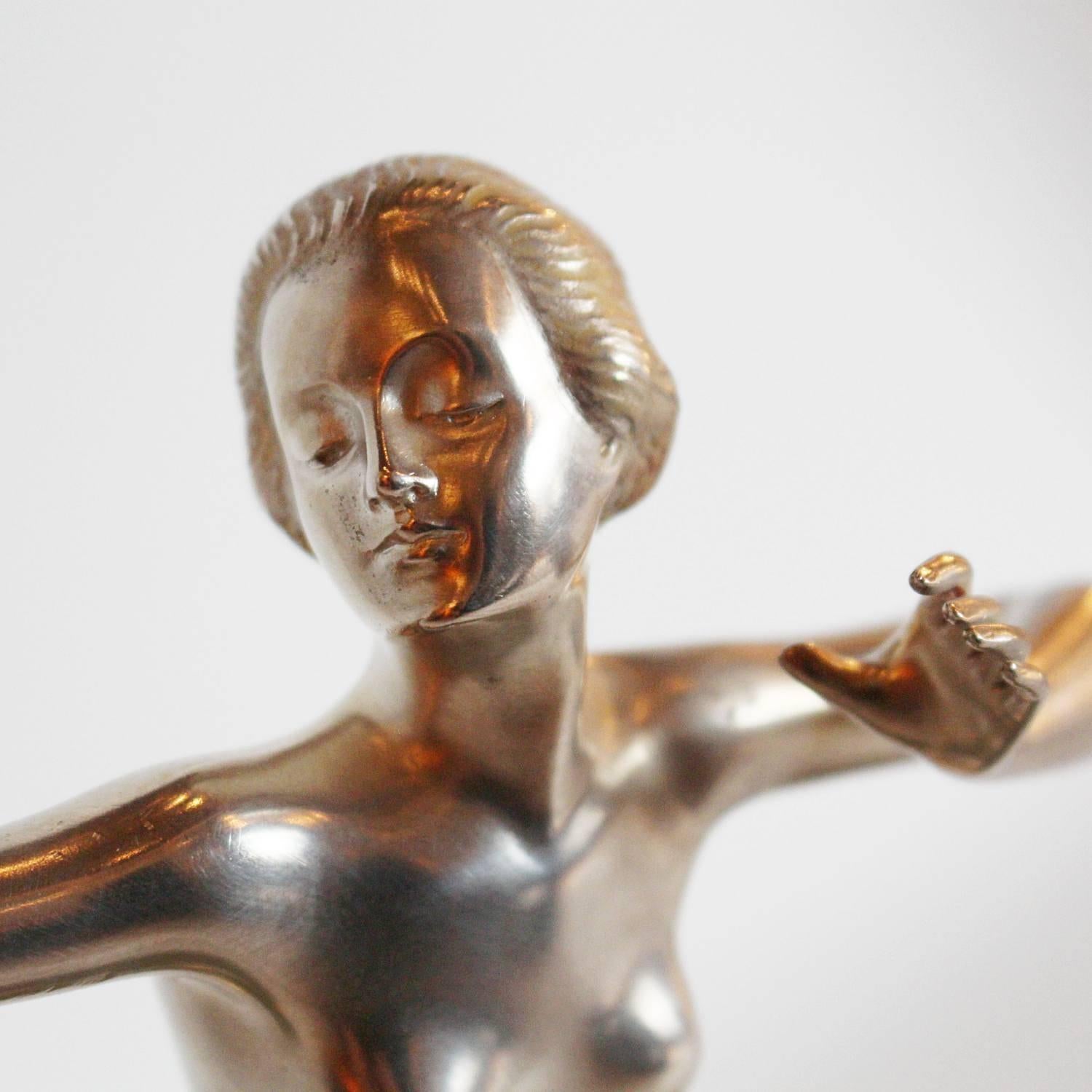 Art Deco Silvered Bronze Dancer 2