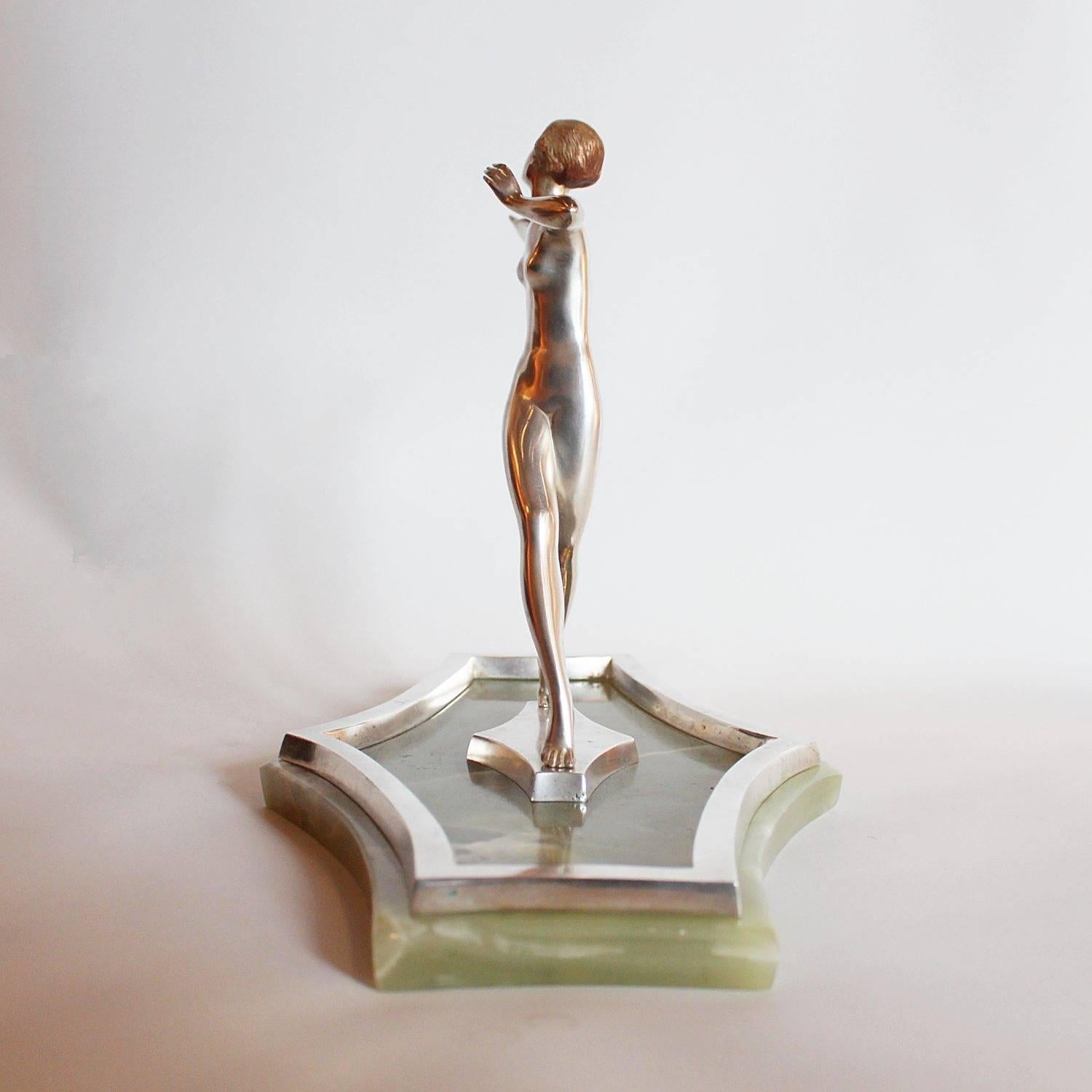 20th Century Art Deco Silvered Bronze Dancer