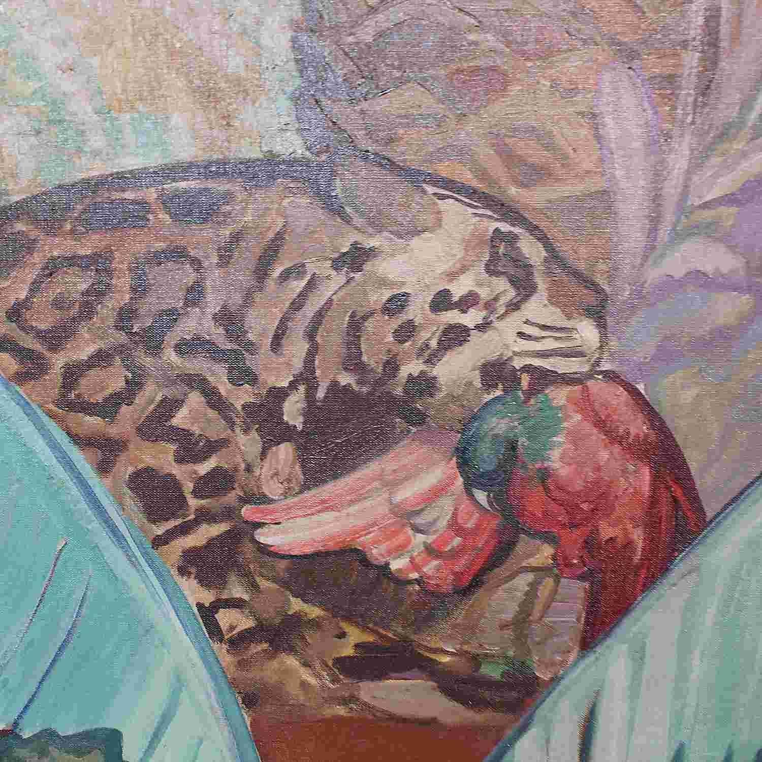 Argentine Jaguar an Art Deco Painting by Puig