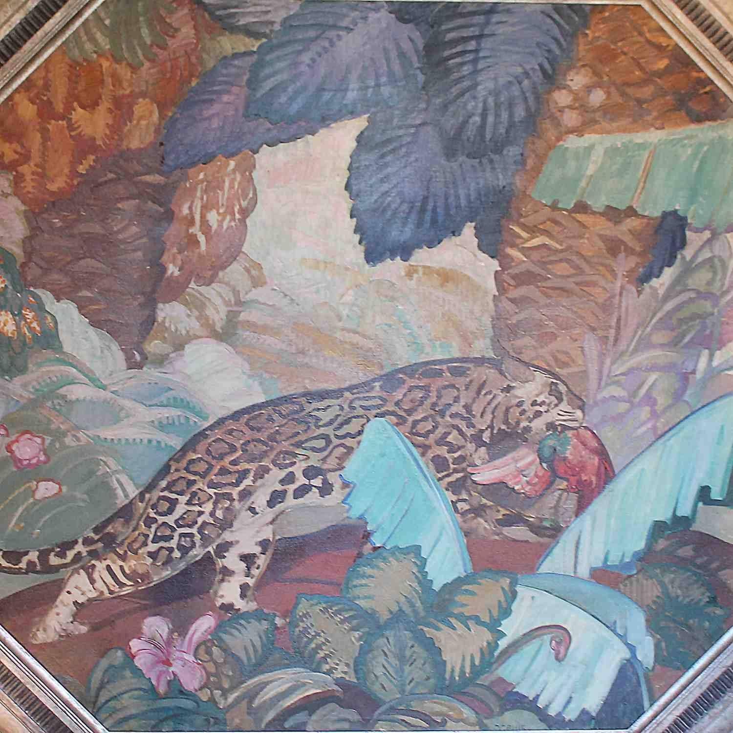 Jaguar an Art Deco Painting by Puig