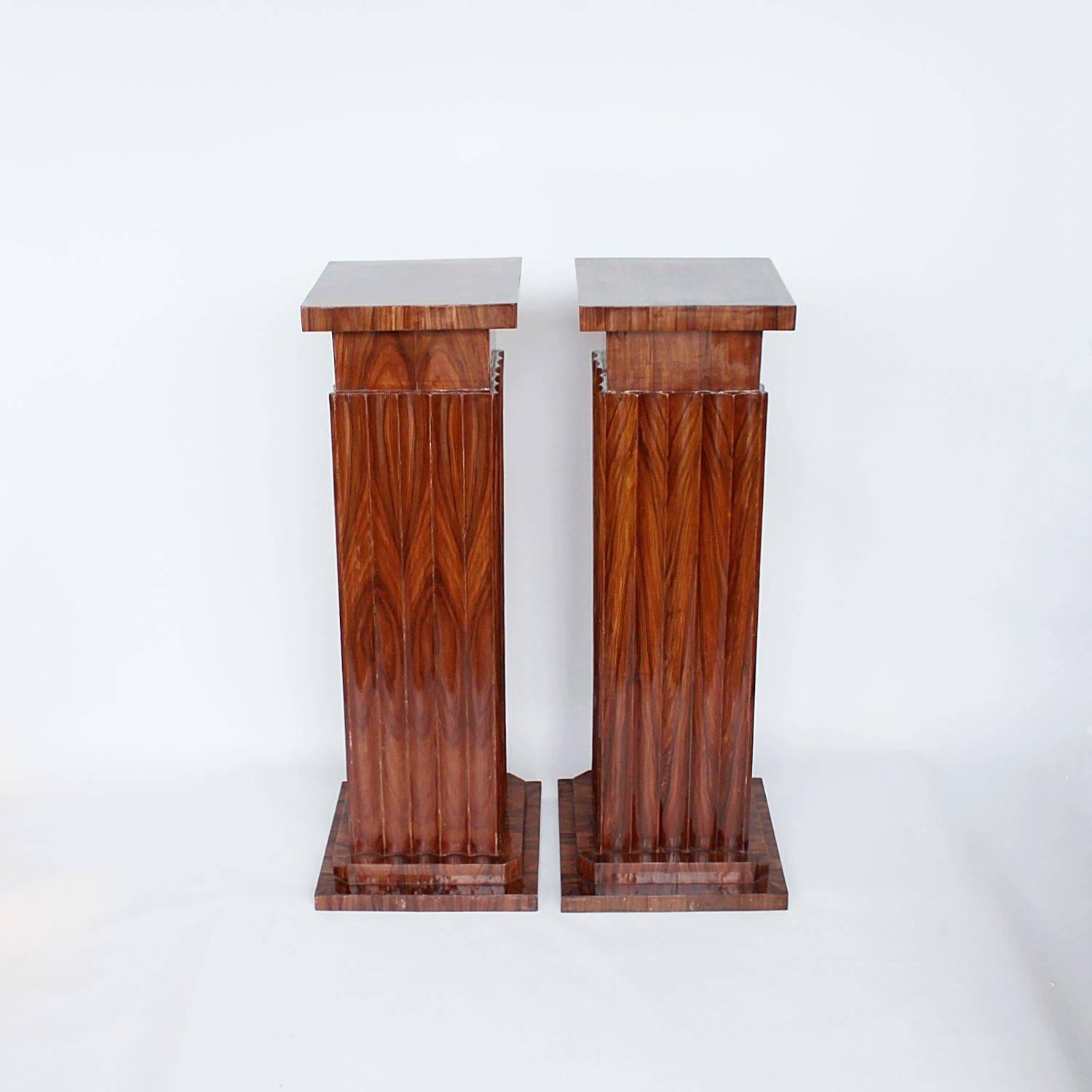 English Pair of Art Deco Pedestals