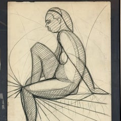 Un estudio figurativo de mediados de siglo de una mujer sentada, obra de Marceau Constantin