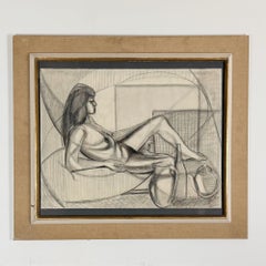 Un estudio figurativo de mediados de siglo de una mujer recostada, obra de Marceau Constantin