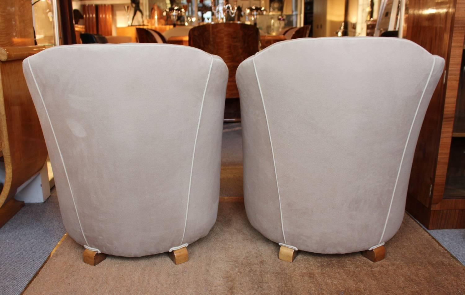 Walnut Art Deco Tub Chairs