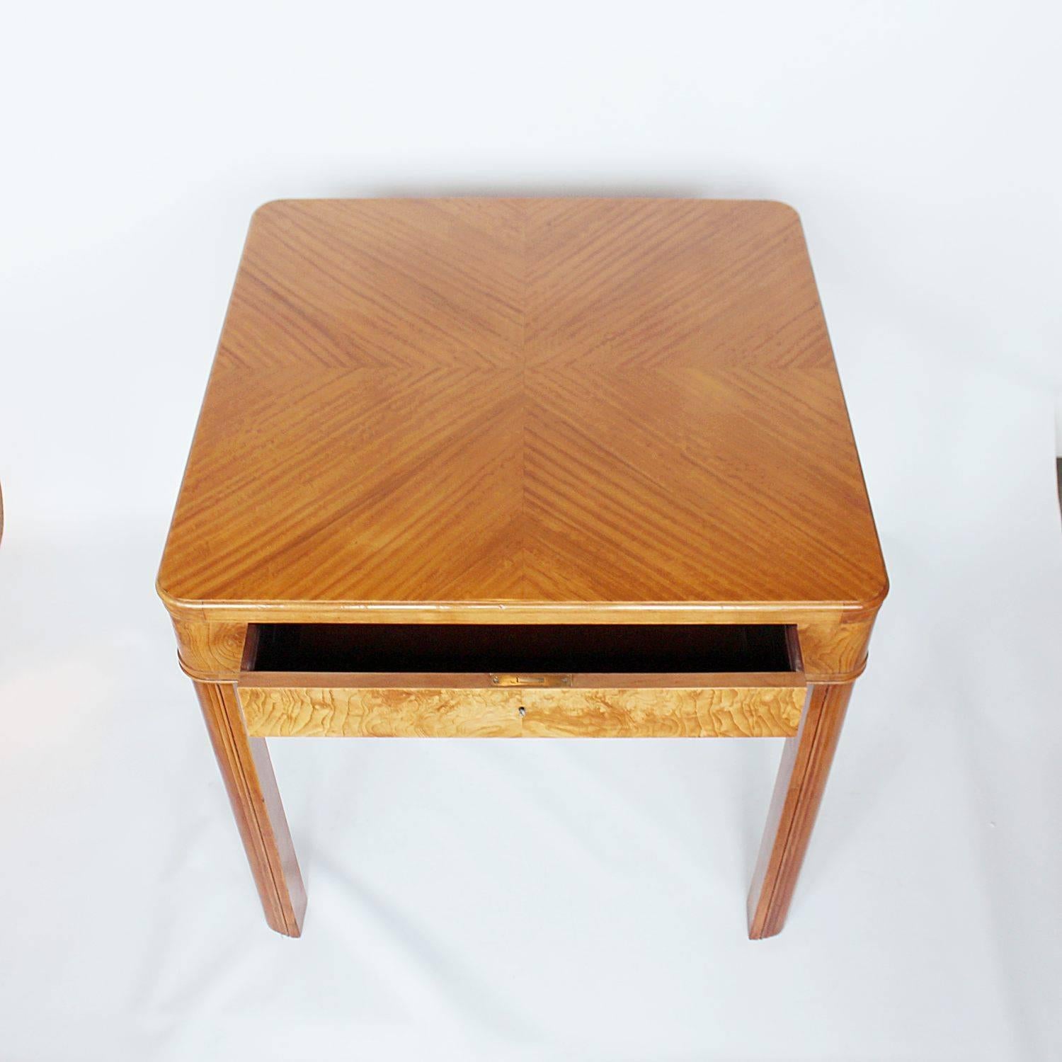 Art Deco Table with Drawer In Good Condition In Forest Row, East Sussex