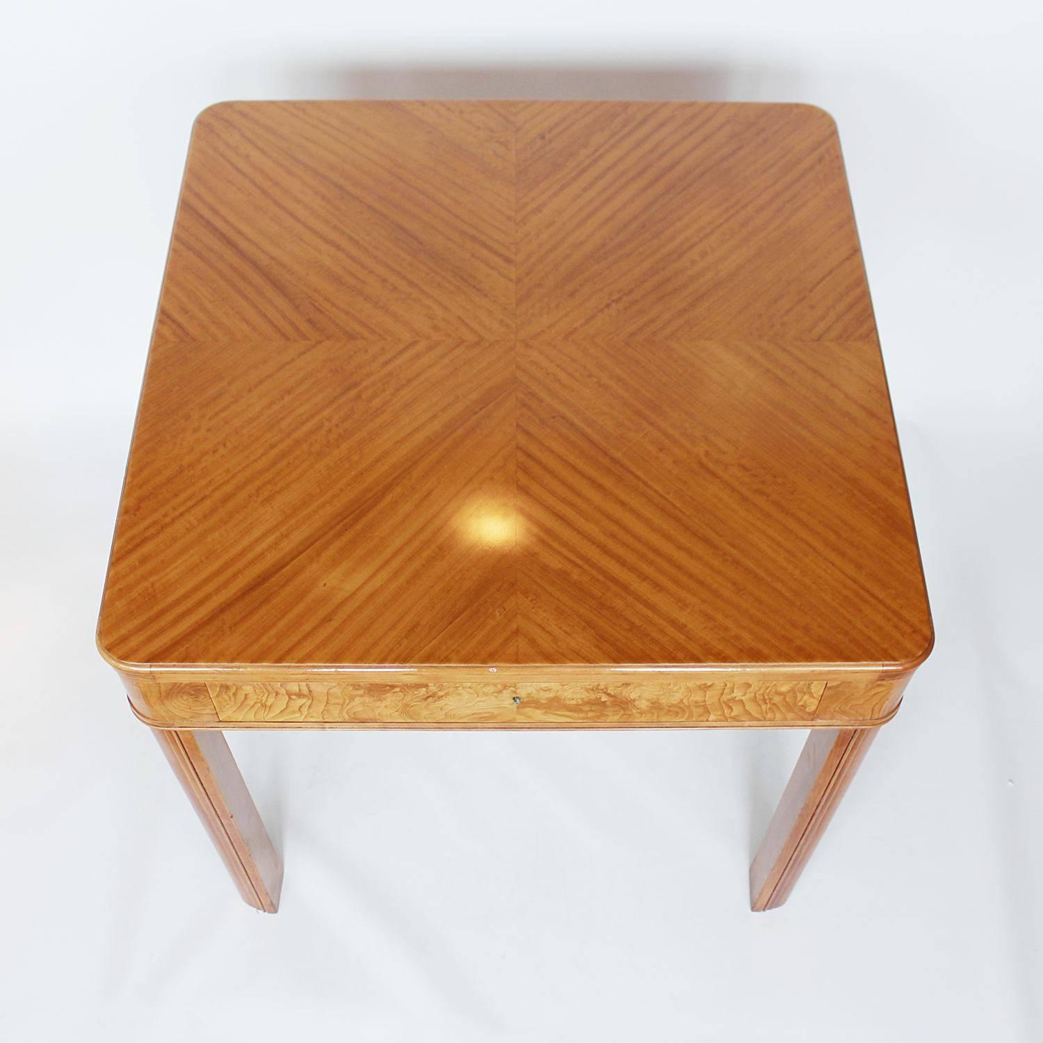 English Art Deco Table with Drawer