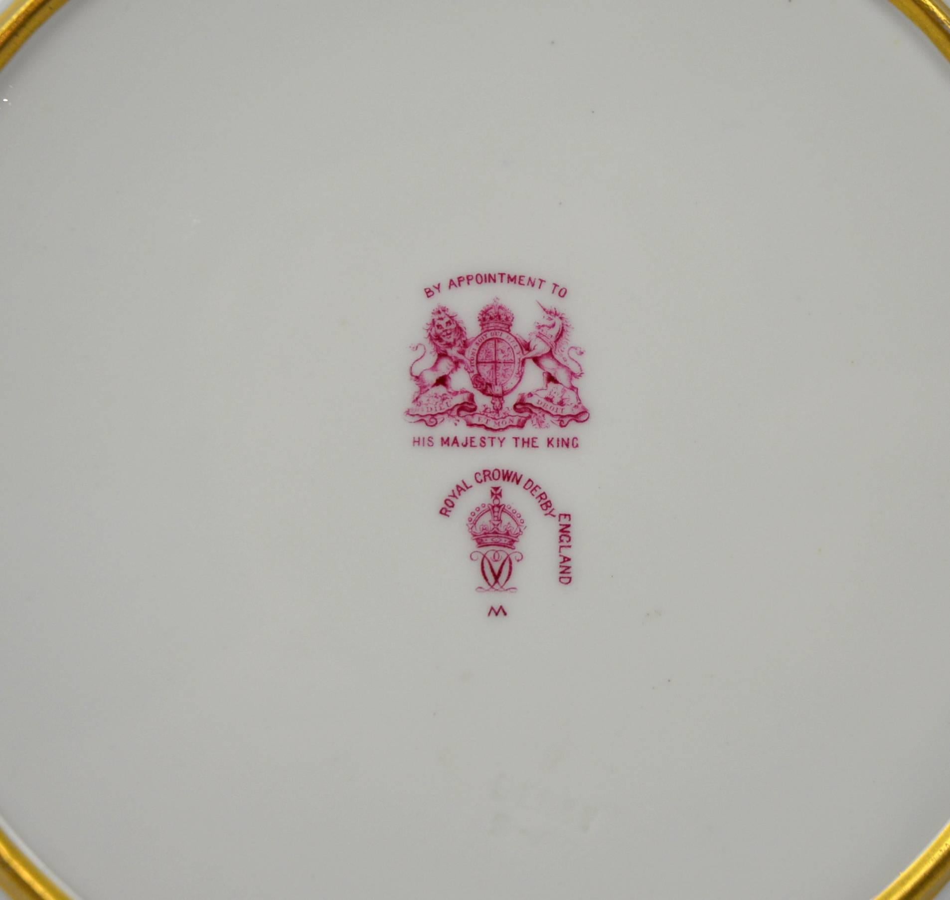 Early 20th Century Royal Crown Derby Cabinet Plate by Desire Leroy For Sale