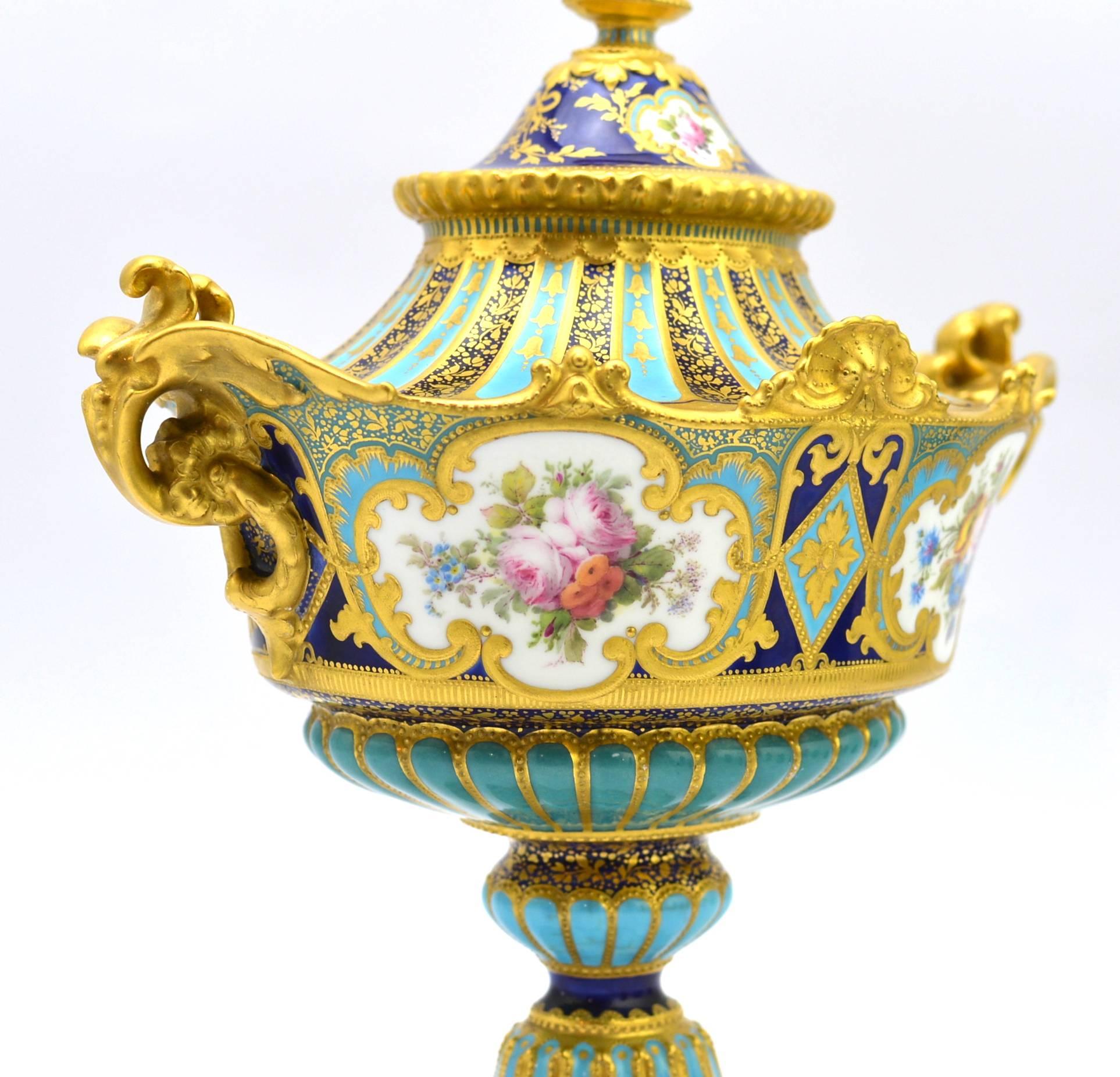 Late 19th Century Royal Crown Derby Vase and Cover by Desire Leroy For Sale