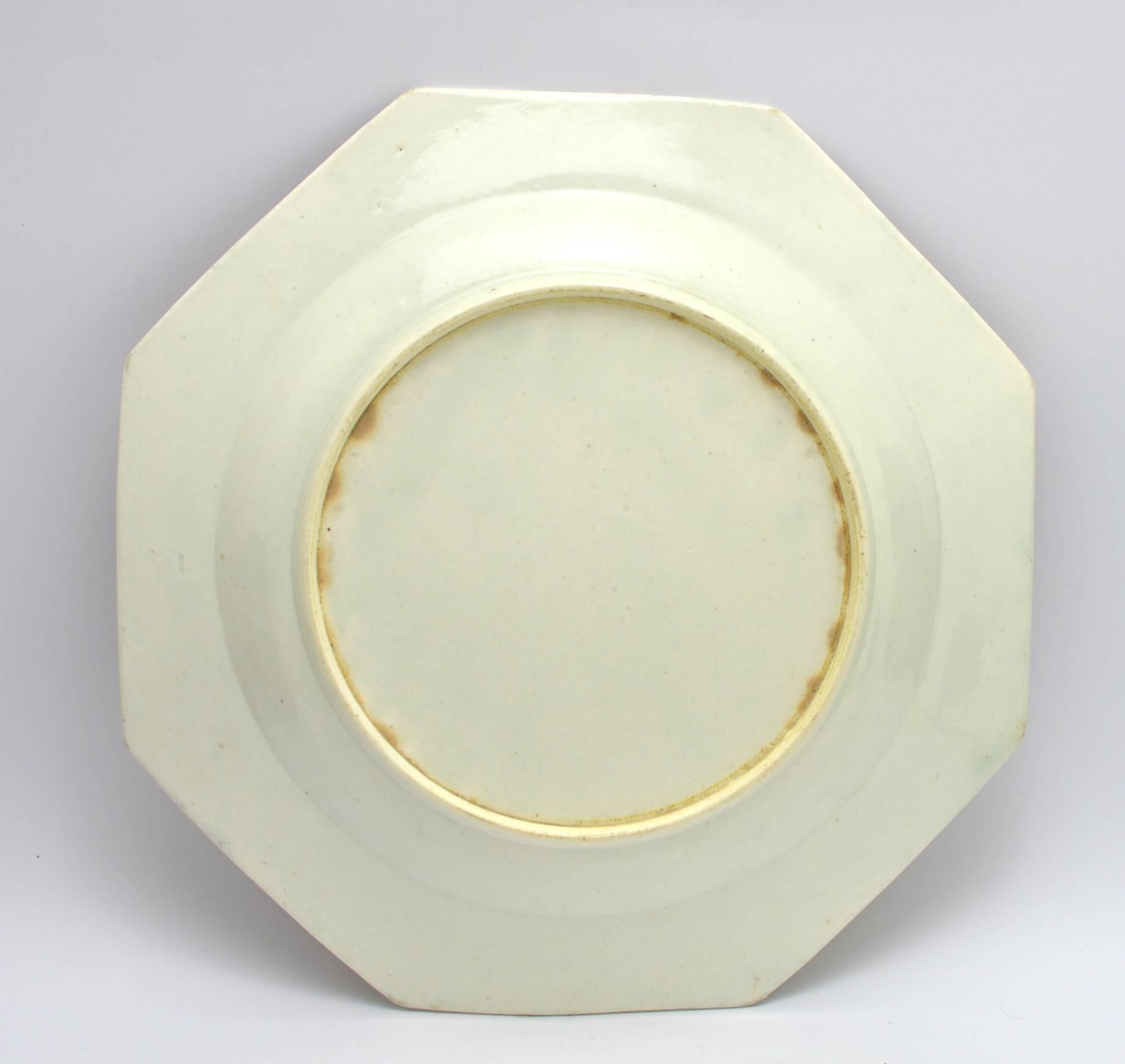 A fine first period Worcester plate, of octagonal shape, decorated in the Kakiemon palette in a pattern known as the 'Two Quail' pattern, unmarked.