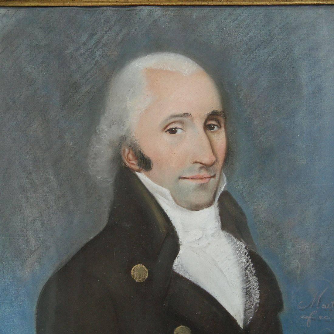Early 19th Century, French Pastel Portrait of a Gentleman In Good Condition In Buisson, FR