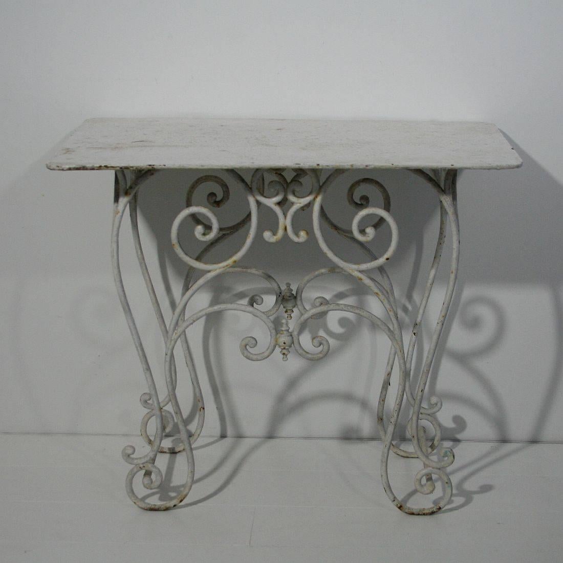 French 19th Century Painted Iron Garden or Conservatory Table 3