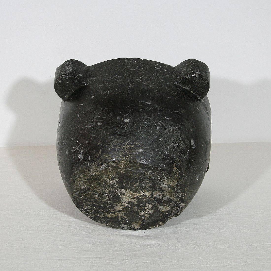 19th Century French Black Marble Mortar 1