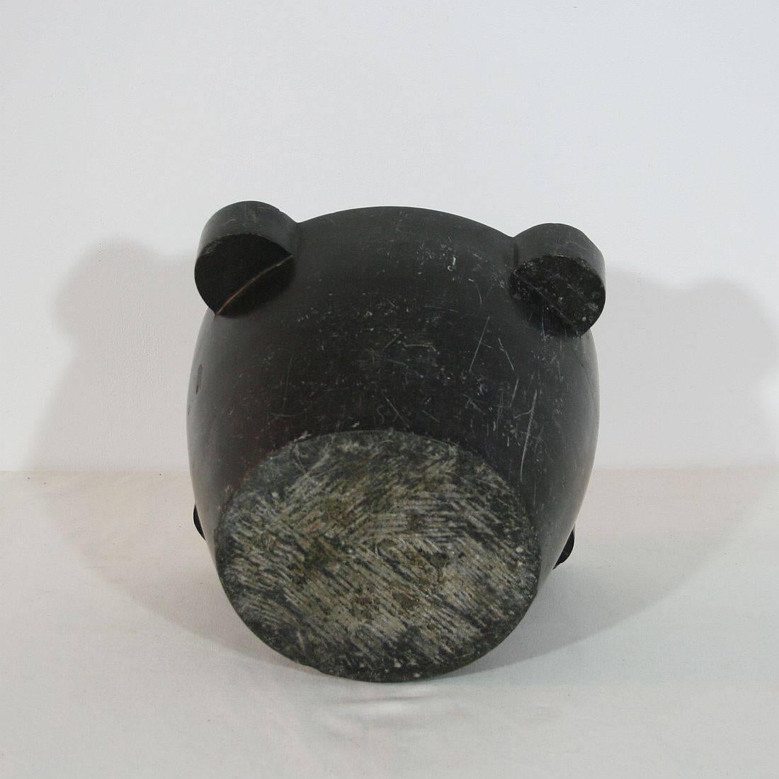 19th Century French Black Marble Mortar 1