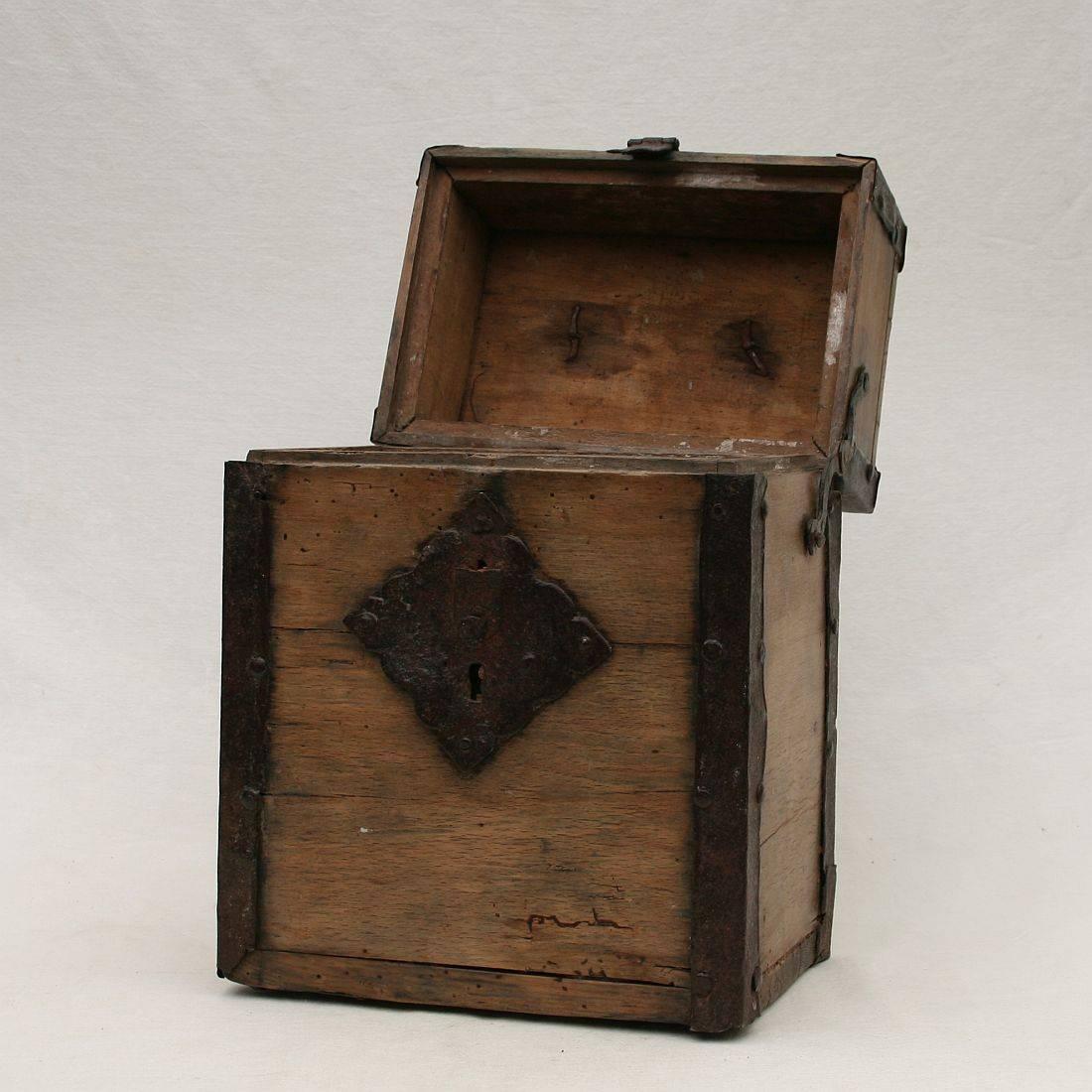 18th Century and Earlier 17th-18th Century German Wooden Strong Box