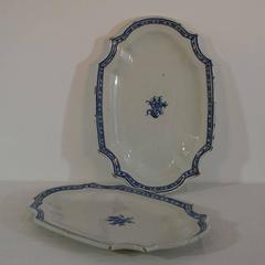 Pair of Late 18th Century, French Faience Earthenware Rouen Serving Platters