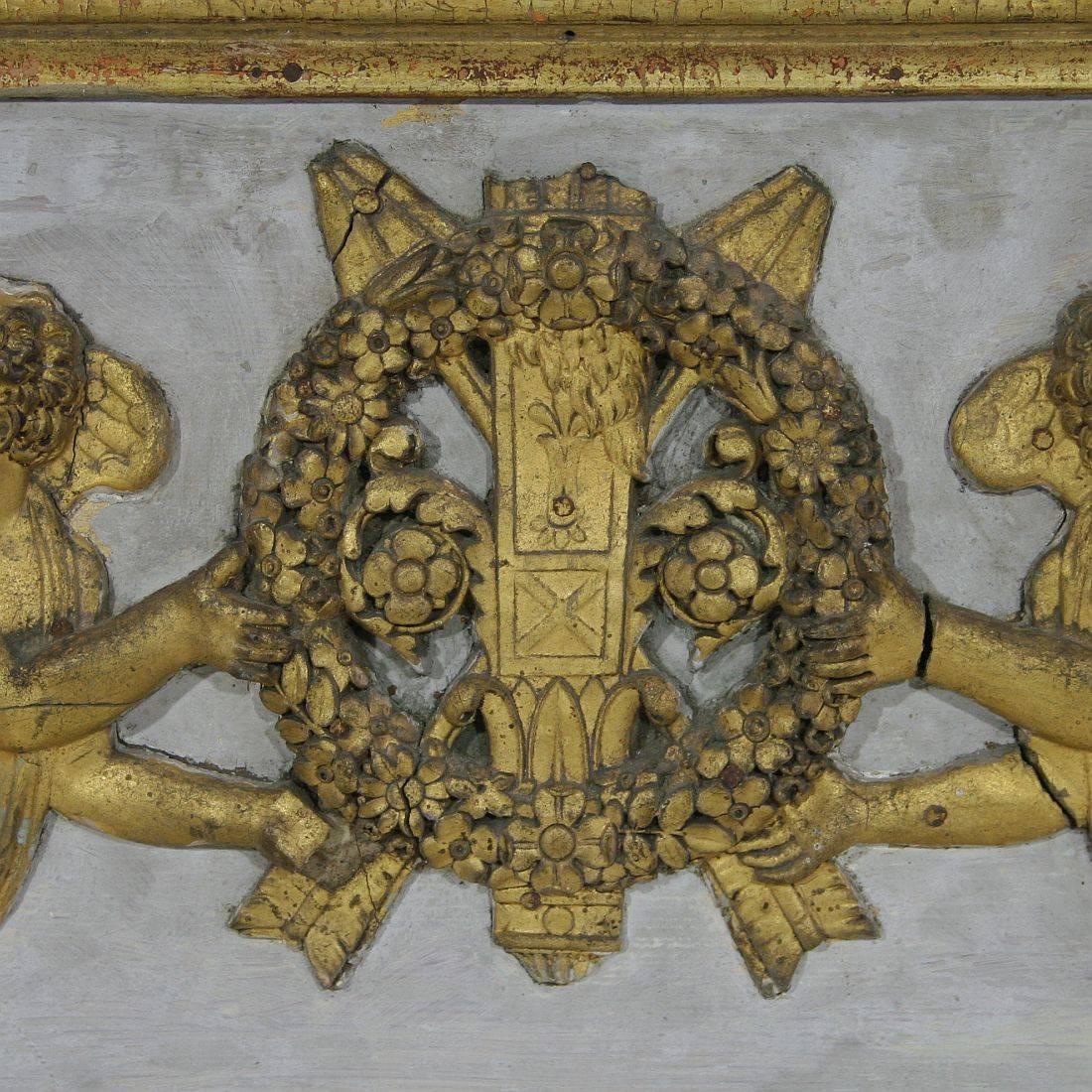 Neoclassical Late 18th Century, French Panel with Gilded Angels