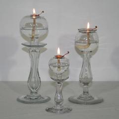 Collection of 19th Century French Glass Weaver Oil Lamps