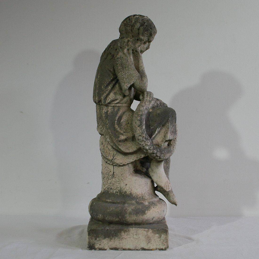 Small 19th Century French Carved Carrara Marble Statue 3